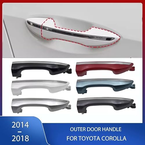 Auto Außentürgriff Auto vorne hinten außen außen außen Türgriff/passend for Toyota Corolla 2014 2015 2016 2017 2018(Red 1 Pair,Front) von ATPONCX