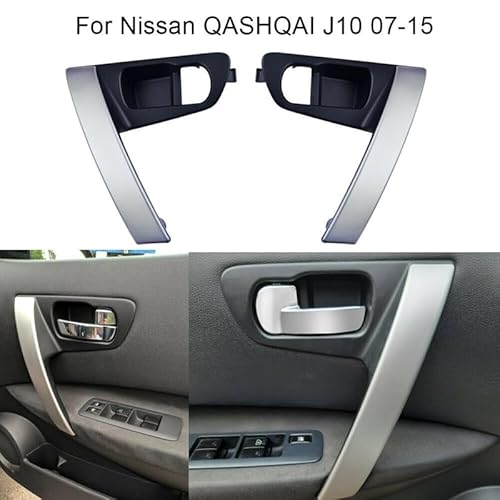 Auto Innenraum Türgriff 1 paar Auto Innen Türgriffe Links Rechts Set Innen Türgriff Abdeckung Trim/Fit for Nissan Qashqai J10 2007-2015 80945JE50A von ATPONCX