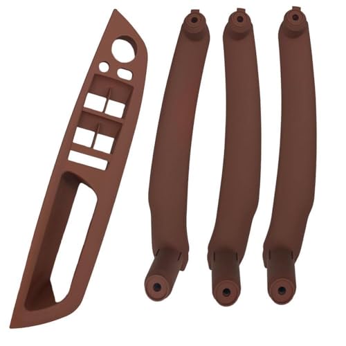Auto Innenraum Türgriff Vorne links Beige Schwarz Carbon Auto links rechts Innentür Armlehne Griff Innenverkleidung Pull Trim Cover/Passend for BMW E70 E71 X5 X6(Brown) von ATPONCX