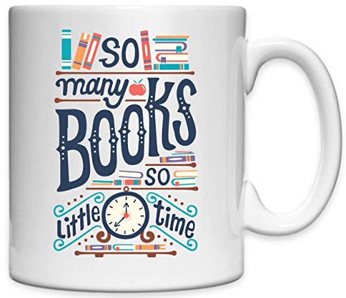 ATPRINTS So Many Books So Little Time Bedruckte Keramikbecher Tasse von ATPRINTS
