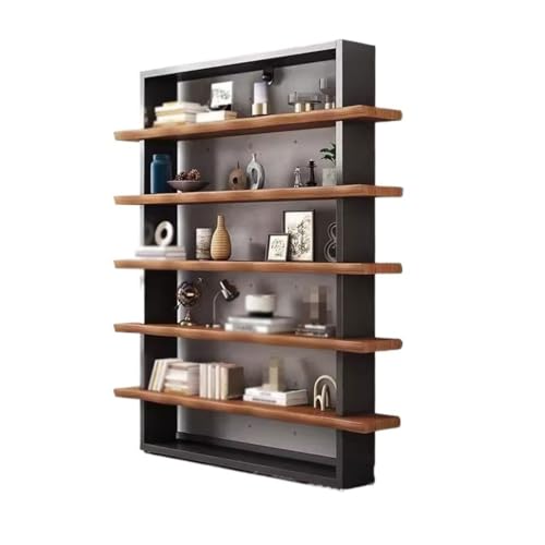 ATREDESES Bücherregal Büro-Display, Bodenstehendes Lagerregal, Einfaches Eisen-Industrie-Stil, Massivholz, Wohnzimmer, Mehrschichtiges Bücherregal Dekoratives Aufbewahrungsregal ATREDESES Bücherregal Büro-Display, Bodenstehendes Lagerregal, Einfaches Eisen-Industrie-Stil, Massivholz, Wohnzimmer, Mehrschichtiges Bücherregal Dekoratives Aufbewahrungsregal von ATREDESES