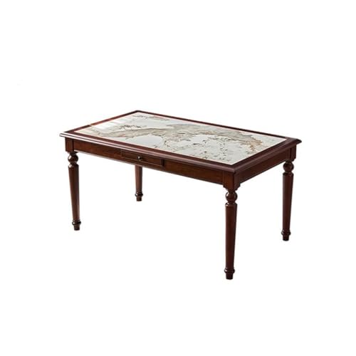 ATREDESES Esstisch Home Retro Rechteckigen Tisch Restaurant Massivholz Rock Platte Esstisch Esszimmertisch(B:150CM*90CM*76CM) von ATREDESES
