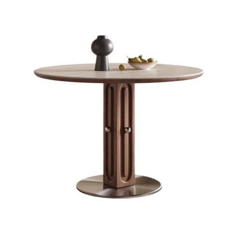 ATREDESES Esstisch Kreativer runder Esstisch aus massivem Holz mit Steinplatte for kleine Haushalte und einfache Restaurants Esszimmertisch ATREDESES Esstisch Kreativer runder Esstisch aus massivem Holz mit Steinplatte for kleine Haushalte und einfache Restaurants Esszimmertisch von ATREDESES