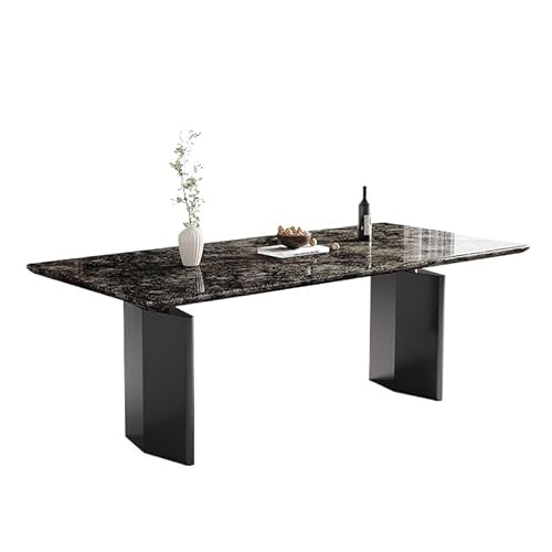 ATREDESES Esstisch Marmor Esstisch Rechteckig Home Stone Villa Esszimmertisch(140x80x75cm) von ATREDESES