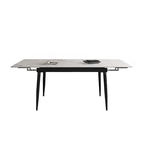 ATREDESES Esstisch Moderne Einfache Hause Versenkbare Rock Platte Esstisch Licht Luxus Rechteckigen Esszimmertisch(100cm) von ATREDESES