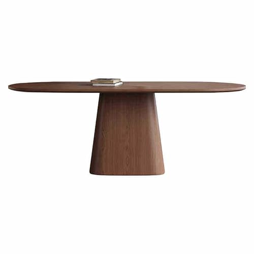 ATREDESES Esstisch Retro Esstisch Home Kleine Wohnung Oval Rechteckig Schwarz Nussbaum Esszimmertisch(160x80x75cm) von ATREDESES