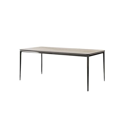 ATREDESES Esstisch Rock Platte Aluminium Legierung Esstisch Rechteckigen Moderne Einfache Hause Esszimmertisch(160x80x75cm) von ATREDESES