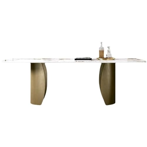 ATREDESES Esstisch Rock Slab Esstisch Modern Einfach Stein Tabletop Home Esszimmertisch(1.4x0.8x0.75m) von ATREDESES