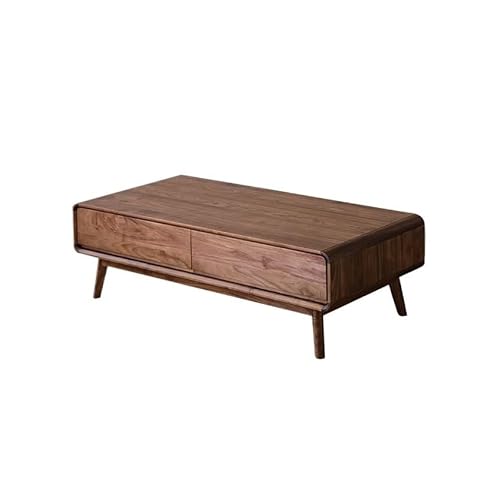 ATREDESES Kleiner Couchtisch 130x65x40cm Walnuss Rechteckiger Wohnzimmer-Center-Verhandlungstisch, Modernes Wohnmöbel Wohnzimmer-Sofa-Beistelltisch von ATREDESES
