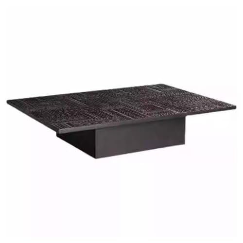 ATREDESES Kleiner Couchtisch Nordic Retro Holzschnitzerei Spitzentisch Holz Couchtisch Quadratischer Teetisch Esstisch Wohnzimmer-Sofa-Beistelltisch(100cm) von ATREDESES