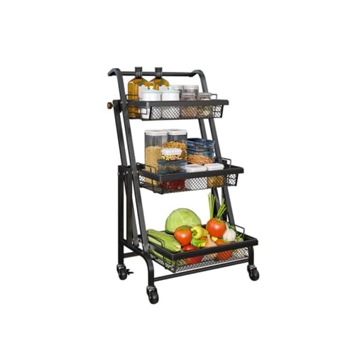 Ablageregal Bodenstehender mobiler Wagen, Küchenlagerregal, Gemüse- und Obstlagerregal, Wohnzimmer, Schlafzimmer, Lagerregal Küchenregal Ablageregal Bodenstehender mobiler Wagen, Küchenlagerregal, Gemüse- und Obstlagerregal, Wohnzimmer, Schlafzimmer, Lagerregal Küchenregal von ATREDESES