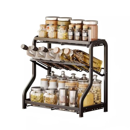 Ablageregal Küche Lagerung Rack Gewürz Rack Arbeitsplatte Gewürz Gewürz Lagerung Rack Liefert Haushalt Küchenregal(B) von ATREDESES
