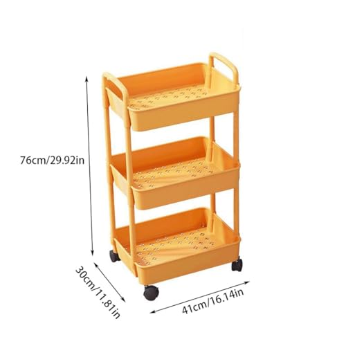 Ablageregal Küchenlagerregal, bodenstehender Küchen-Gemüsekorb, mehrschichtiges mobiles Badezimmer-WC, Nachttisch, Snack-Aufbewahrung, Bücherregal Küchenregal(B) von ATREDESES