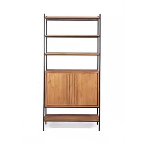 Bücherregal Retro-Bücherregal Aus Eisen, Einfaches Bodenstehendes, Mehrschichtiges Lagerregal, Schrank, Heimlagerregal Dekoratives Aufbewahrungsregal(B:80CMX35CMX195CM) von ATREDESES