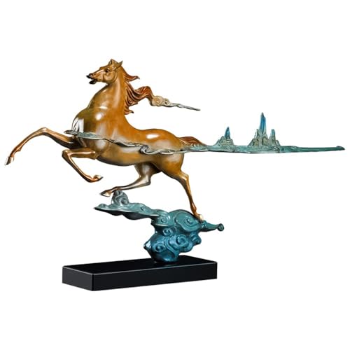 Dekorative Messing-Statue Home Bronze Pferd Ornament Wohnzimmer Handgemachte Statue Vitrinenschrank Büro Schreibtisch Dekoration Handwerk Statuen Für Heimtextilien(A) von ATREDESES