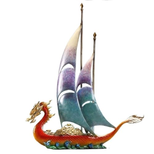 Dekorative Statue Aus Messing Kreative Kupfer Segelboot Schreibtisch-Ornamente Haus Wohnzimmer Handgemachte Statue Handwerk Büro Bücherregal Vitrine Statuen Für Heimtextilien von ATREDESES