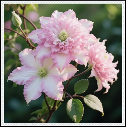 Clematis-Rhizom, kräftiger Wuchs, gemischt mit Gold- und Jadeschnitzereien, hervorragende Haptik.-10 Rhizom-B von ATRHBF