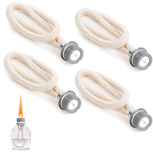 ATSGJLZN 4 Stück Docht für Öllampen,Öllampe Docht für Lampe Berger Katalytischen,16 cm (Silber) von ATSGJLZN
