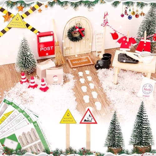 ATSGJLZN 52 Stück Wichteltür Set,Wichtel Zubehör Weihnachten,Weihnachtswichtel Zubehör mit Briefkasten Baustelle Backset Schuhe,Wichtel Set Weihnachten Komplett ATSGJLZN 52 Stück Wichteltür Set,Wichtel Zubehör Weihnachten,Weihnachtswichtel Zubehör mit Briefkasten Baustelle Backset Schuhe,Wichtel Set Weihnachten Komplett von ATSGJLZN