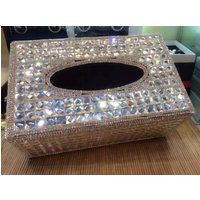 Glitter Strass Servietten Halter Bling Handgefertigte Küche Zubehör Rechteckfeld Tissue Box Case Home Tabelle Decor von ATSlowTimes