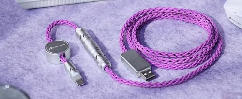 ATTACK SHARK C07 Beleuchtung USB-C Kabel für 8KHz-Magnet Gaming Tastatur, Single Crystal Copper Ladekabel USB A auf Typ C, 12-Einstellbare RGB-Backlit, 5-Pin-CNC-Aviation-Stecker, 1,5m Lang - Grau ATTACK SHARK C07 Beleuchtung USB-C Kabel für 8KHz-Magnet Gaming Tastatur, Single Crystal Copper Ladekabel USB A auf Typ C, 12-Einstellbare RGB-Backlit, 5-Pin-CNC-Aviation-Stecker, 1,5m Lang - Grau von ATTACK SHARK