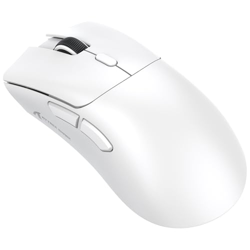 ATTACK SHARK R1 59g Superlight Maus, PixArt PAW3311 Gaming-Sensor, BT/2,4G kabellose/kabelgebundene Gaming-Maus, 6 einstellbare DPI bis zu 18000, 65 Stunden Akku (weiß) von ATTACK SHARK