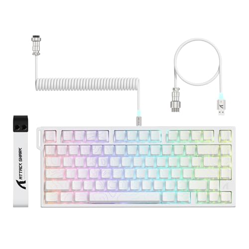 ATTACK SHARK R82 Kabelgebundenes 75 % Gaming‑Keyboard, Magnet-Schalter, 8K Hz, Ultra-Präzision 0,005 mm RT, RGB‑Hintergrundbeleuchtung, QWERTY, Schallabsorption, inkl. C01ULTRA LED‑Kabel (Kontur weiß) ATTACK SHARK R82 Kabelgebundenes 75 % Gaming‑Keyboard, Magnet-Schalter, 8K Hz, Ultra-Präzision 0,005 mm RT, RGB‑Hintergrundbeleuchtung, QWERTY, Schallabsorption, inkl. C01ULTRA LED‑Kabel (Kontur weiß) von ATTACK SHARK