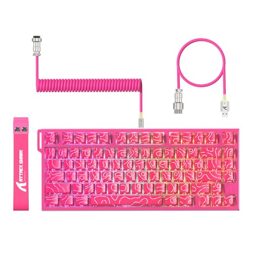 ATTACK SHARK R82 Kabelgebundenes 75 % Gaming‑Keyboard, Magnet-Schalter, 8K Hz, Ultra-Präzision 0,005 mm RT, RGB‑Hintergrundbeleuchtung, QWERTY, Schallabsorption, inkl. C01ULTRA LED‑Kabel (Kontur rosa) von ATTACK SHARK