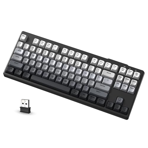 ATTACK SHARK X FREEWOLF M87 80% Kabellose Membran Gaming-Tastatur, TKL RGB Mechanical Feeling SA PBT-Tastatur BT /2,4 GHz, 4000mAh Akku, geräuschloses Büro/Gaming, Mac/Win, QWERTY – Mondnacht von ATTACK SHARK