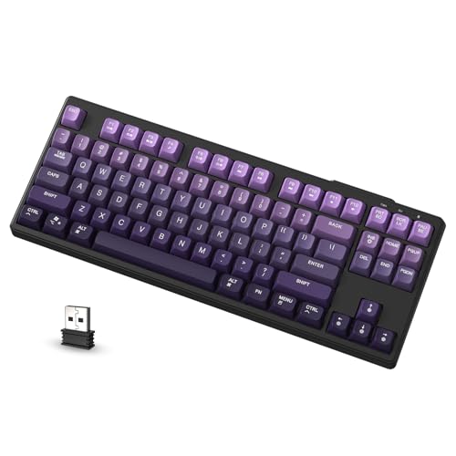 ATTACK SHARK X FREEWOLF M87 80% Kabellose Membran Gaming-Tastatur, TKL RGB Mechanical Feeling SA PBT-Tastatur BT /2,4 GHz, 4000mAh Akku, geräuschloses Büro/Gaming, Mac/Win, QWERTY – Traubenlila ATTACK SHARK X FREEWOLF M87 80% Kabellose Membran Gaming-Tastatur, TKL RGB Mechanical Feeling SA PBT-Tastatur BT /2,4 GHz, 4000mAh Akku, geräuschloses Büro/Gaming, Mac/Win, QWERTY – Traubenlila von ATTACK SHARK