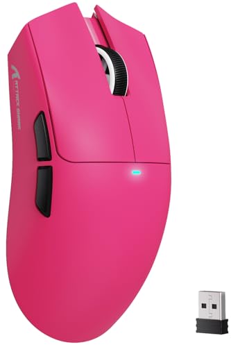 ATTACK SHARK X11SE Kabellose Gaming-Maus, 63g Superleicht, mit PixArt PAW3311-Sensor, 22000 DPI, Tri-Mode BT/2,4 GHz/Kabelgebunden, 1000Hz, 300mAh Battery, Dual-Treiber, für PC/Xbox/PS/Mac, Beerenrot von ATTACK SHARK