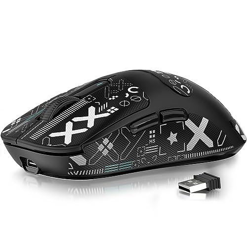 ATTACK SHARK X3 49g Superlight Maus mit Klebeband, PixArt PAW3395 Gaming-Sensor, BT/2,4G Kabellose/Kabelgebundene Gaming-Maus, 6 DPI 26000, 200 Stunden Akku, Büromäuse für Win11/Xbox/PS/Mac (Schwarz) von ATTACK SHARK