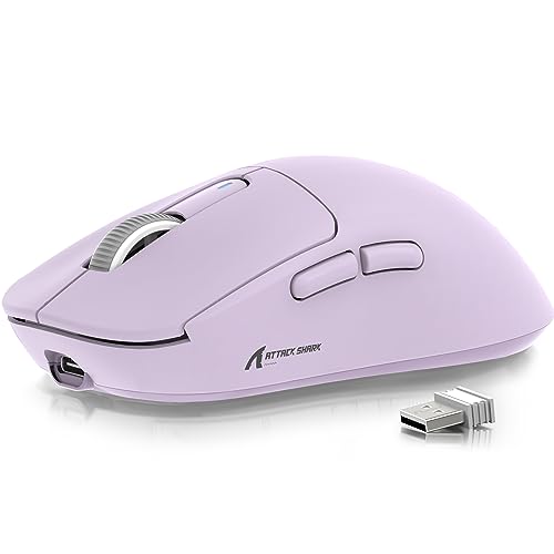 ATTACK SHARK X3 49g Ultraleicht Maus, PixArt PAW3395 Gaming-Sensor, BT/2,4G Kabellose/Kabelgebundene Gaming-Maus, 26000 DPI, 200 Std. Akku, G502, Office-Mäuse für Win11/Xbox/PS/Mac von ATTACK SHARK