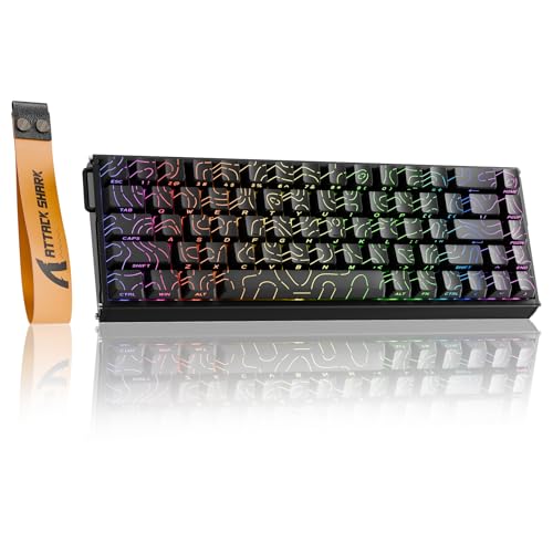 ATTACK SHARK X68MAX HE Rapid Trigger Kabelgebundene Gaming-Tastatur aus Aluminium,0.005mm RT-Genauigkeit,Hall-Effekt-Magnetschalter,Einstellbare Betätigung,8000Hz,0,08ms Latenz,RGB (Schwarze Konturen) von ATTACK SHARK