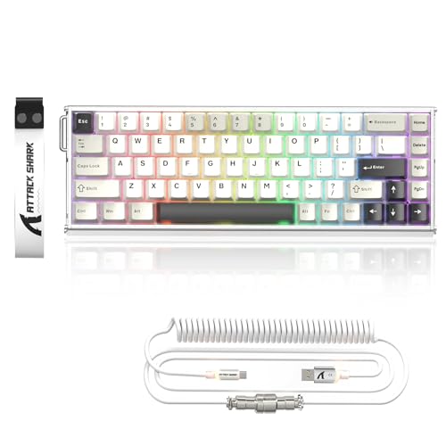 ATTACK SHARK X68MAX HE Vollaluminium-CNC-8KHz-Rapid-Trigger-Tastatur, 0,005mm RT-Genauigkeit, Kabelgebundene RGB-Gaming-Tastatur mit Magnetic Switch, Snap Tap, C01-Ultral-Kabel, PC/Mac, Starlight Weiß ATTACK SHARK X68MAX HE Vollaluminium-CNC-8KHz-Rapid-Trigger-Tastatur, 0,005mm RT-Genauigkeit, Kabelgebundene RGB-Gaming-Tastatur mit Magnetic Switch, Snap Tap, C01-Ultral-Kabel, PC/Mac, Starlight Weiß von ATTACK SHARK