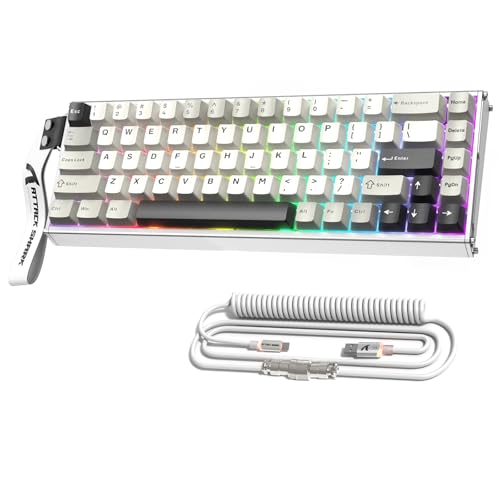 ATTACK SHARK X68MAX HE Vollaluminium-CNC-8KHz-Rapid-Trigger-Tastatur, 0,005mm RT-Genauigkeit, Kabelgebundene RGB-Gaming-Tastatur mit Magnetic Switch, Snap Tap, C01-Ultral-Kabel, PC/Mac, Starlight Weiß von ATTACK SHARK