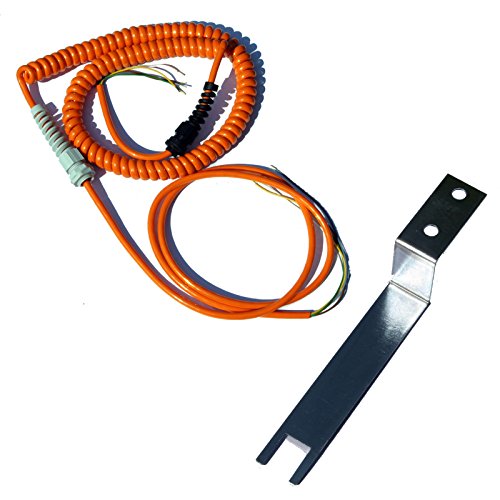 ATTAS 5-adriges Spiralkabel, Gewerbe- und Industrietore, Aderquerschnitt 0,5 mm², Orange, PUR, Metall, 6,5 m, 5-polig, AWG 20, für Roll- und Sektionaltore, Schließkantensicherungen von ATTAS