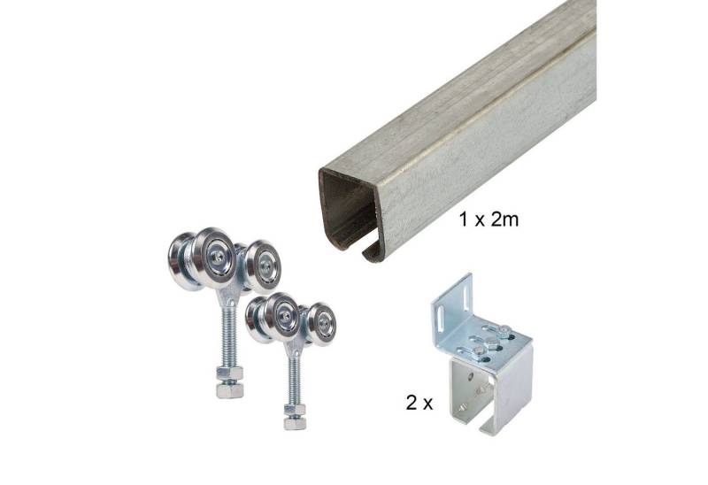 ATTAS Laufschienenprofil Laufwerkset Basic-Line geteilt (Geteilte Lieferung (maximal 2 Meter Schiene am Stück) von ATTAS