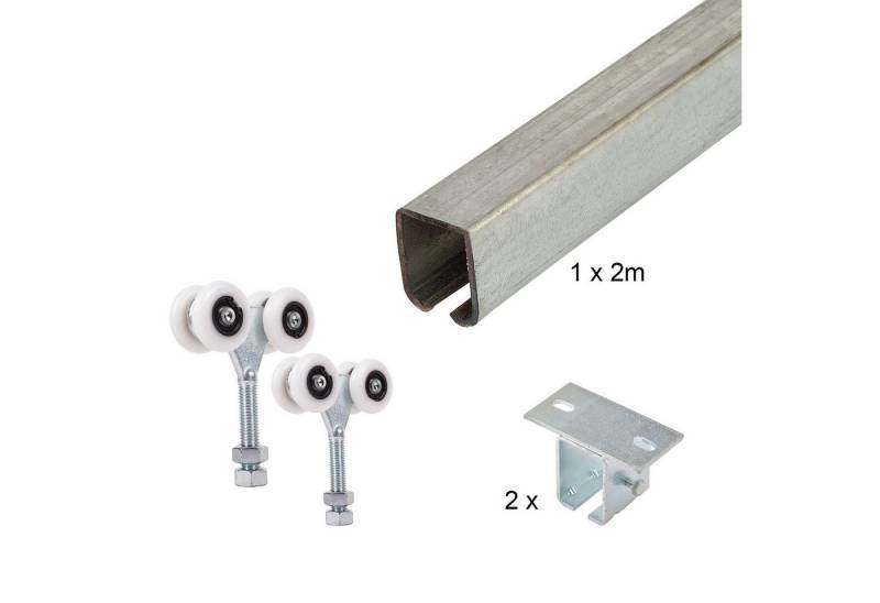ATTAS Laufschienenprofil Laufwerkset Basic-Line geteilt (Geteilte Lieferung (maximal 2 Meter Schiene am Stück) von ATTAS