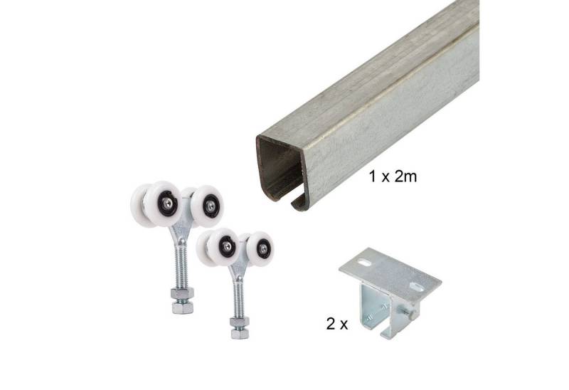 ATTAS Laufschienenprofil Laufwerkset Basic-Line geteilt (Geteilte Lieferung (maximal 2 Meter Schiene am Stück) von ATTAS