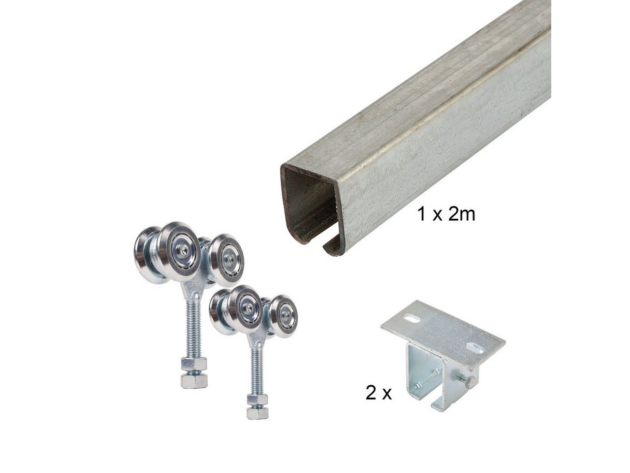 ATTAS Laufschienenprofil Laufwerkset Basic-Line geteilt (Geteilte Lieferung (maximal 2 Meter Schiene am Stück) von ATTAS