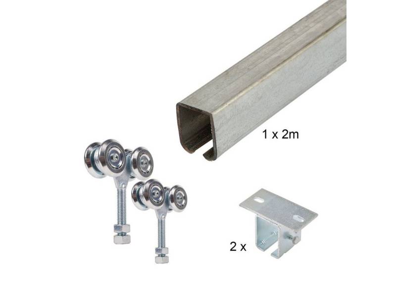 ATTAS Laufschienenprofil Laufwerkset Basic-Line geteilt (Geteilte Lieferung (maximal 2 Meter Schiene am Stück) von ATTAS
