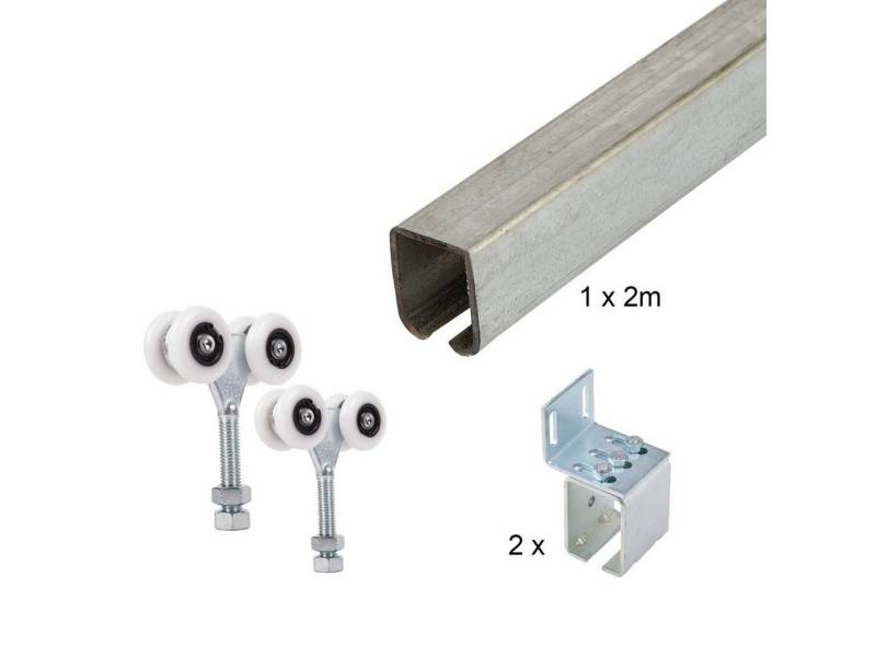 ATTAS Laufschienenprofil Laufwerkset Basic-Line geteilt (Geteilte Lieferung (maximal 2 Meter Schiene am Stück) von ATTAS