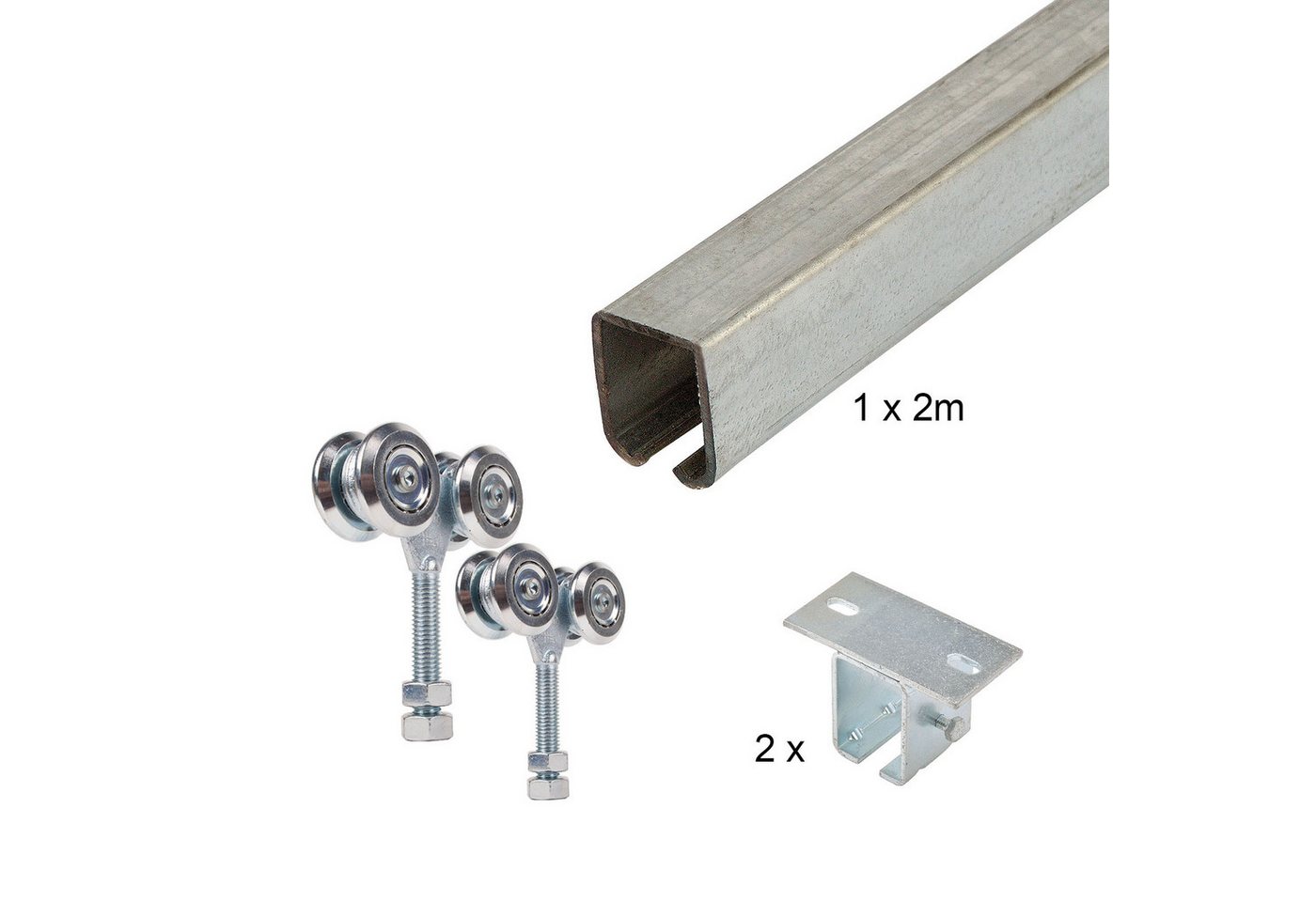 ATTAS Laufschienenprofil Laufwerkset Basic-Line geteilt (Geteilte Lieferung (maximal 2 Meter Schiene am Stück) von ATTAS