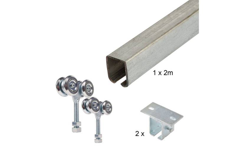ATTAS Laufschienenprofil Laufwerkset Basic-Line geteilt (Geteilte Lieferung (maximal 2 Meter Schiene am Stück) von ATTAS