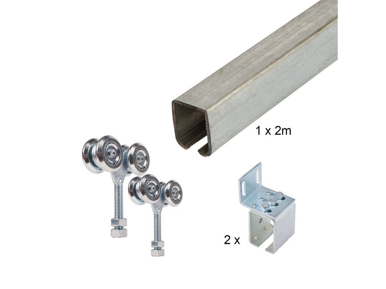 ATTAS Laufschienenprofil Laufwerkset Basic-Line geteilt (Geteilte Lieferung (maximal 2 Meter Schiene am Stück) von ATTAS
