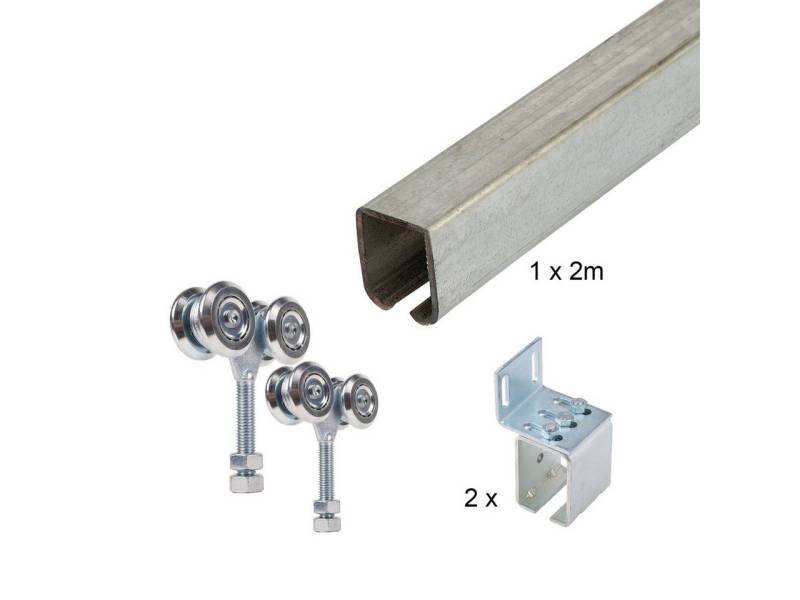 ATTAS Laufschienenprofil Laufwerkset Basic-Line geteilt (Geteilte Lieferung (maximal 2 Meter Schiene am Stück) von ATTAS