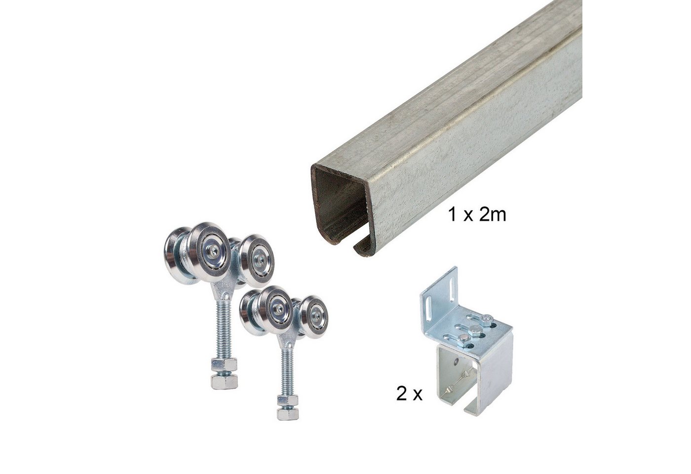 ATTAS Laufschienenprofil Laufwerkset Basic-Line geteilt (Geteilte Lieferung (maximal 2 Meter Schiene am Stück) von ATTAS
