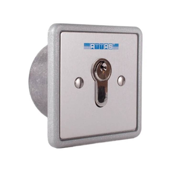 ATTAS Schalter Schlüsselschalter tastend UPRA Unterputz (Wahlweise mit gleichschließenden oder verschiedenschließenden Zylindern, Wahlweise 1 oder 2 Schaltelemente), Schlüsselschalter, Unterputzeinbau von ATTAS