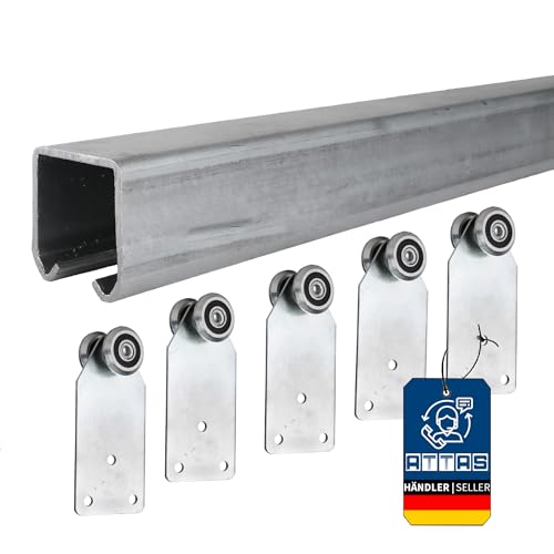 ATTAS Schiebetürsystem Komplettset 200cm – Laufschienen mit Rollen für Schiebetüren & Tore – robust & wetterfest – inkl. Laufwagen schiebetür beschlag ATTAS Schiebetürsystem Komplettset 200cm – Laufschienen mit Rollen für Schiebetüren & Tore – robust & wetterfest – inkl. Laufwagen schiebetür beschlag von ATTAS